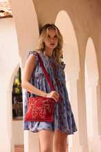 Load image into Gallery viewer, MYRA TEXAS ROSE WESTERN EMBROIDERED LEATHER BAG IN SCARLET RED