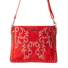 Load image into Gallery viewer, MYRA TEXAS ROSE WESTERN EMBROIDERED LEATHER BAG IN SCARLET RED