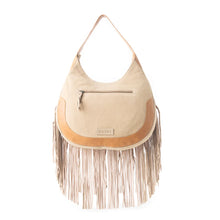 Load image into Gallery viewer, MYRA SAGE WHISPER FRINGE LEATHER BAG IN BEIGE