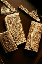 Load image into Gallery viewer, MYRA SPARKLING DESERT MOON LUXE WALLET IN CHOCOLATE WHITE