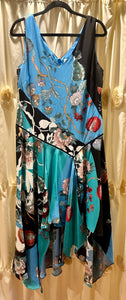 NEIMAN MARCUS ORIENTAL FLORAL PRINT DRESS