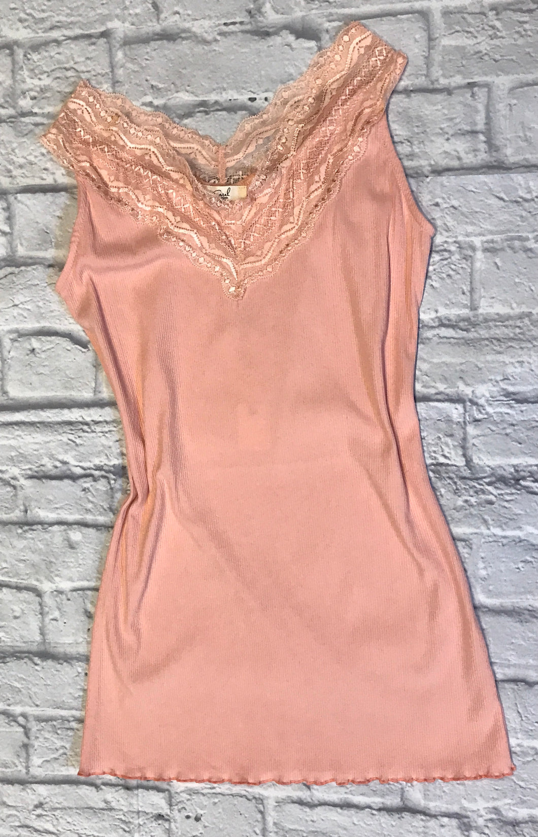 EASEL PINK RIBBED TANK NWT