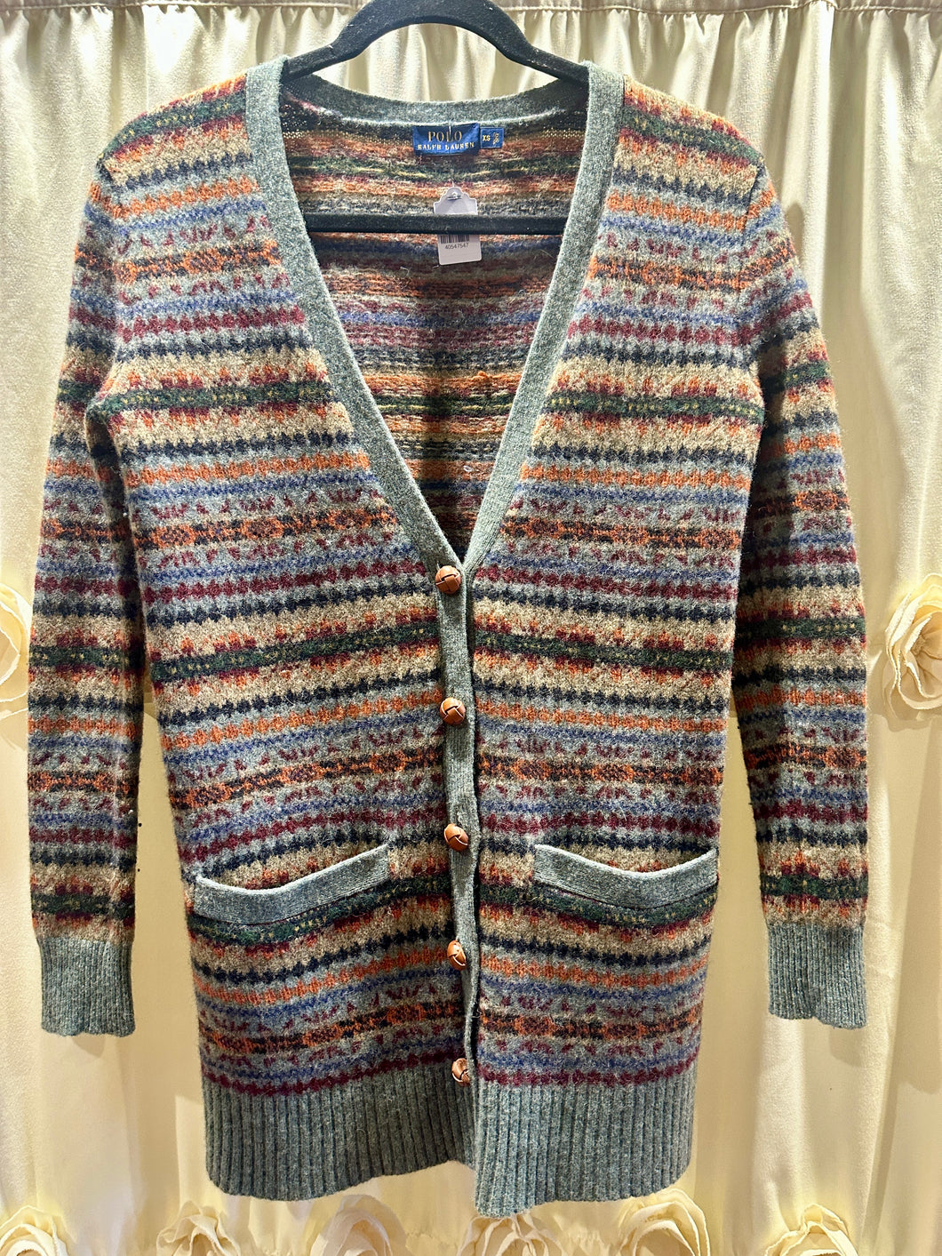 POLO RALPH LAUREN MULTI-COLOR LONG CARDIGAN