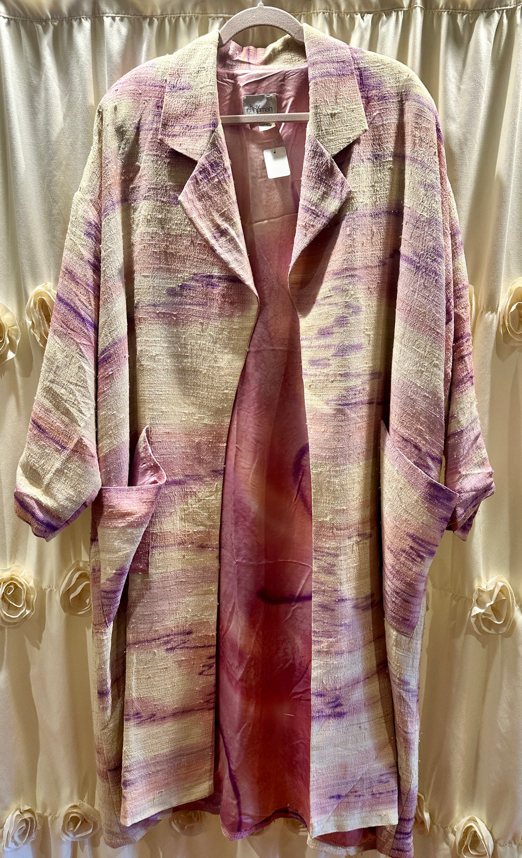 KAY CHAPMAN RAW SILK TRENCH COAT