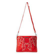 Load image into Gallery viewer, MYRA TEXAS ROSE WESTERN EMBROIDERED LEATHER BAG IN SCARLET RED
