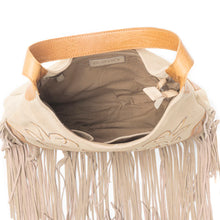 Load image into Gallery viewer, MYRA SAGE WHISPER FRINGE LEATHER BAG IN BEIGE
