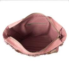 Load image into Gallery viewer, MYRA DESERT &amp; LACE FRINGE WEEKENDER BAG IN DUSTY ROSE

