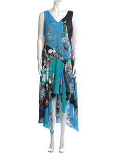 NEIMAN MARCUS ORIENTAL FLORAL PRINT DRESS