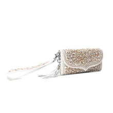 Load image into Gallery viewer, MYRA SPARKLING DESERT MOON LUXE WALLET IN CHOCOLATE WHITE
