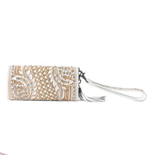 Load image into Gallery viewer, MYRA SPARKLING DESERT MOON LUXE WALLET IN CHOCOLATE WHITE
