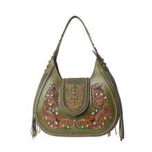 Load image into Gallery viewer, MYRA SIERRA GROVE HAND-TOOLED LEATHER BAG IN WESTERN FERN
