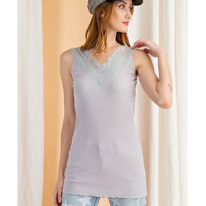 EASEL PINK RIBBED TANK NWT