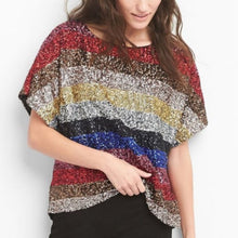 Load image into Gallery viewer, GAP MUTLI COLOR SEQUIN STRIPED TOP
